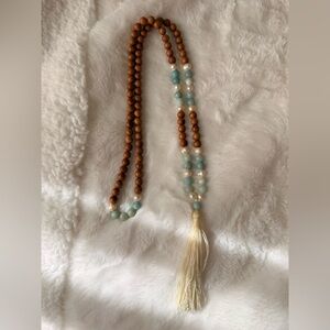 Rare Goddess Provisions Mala – Natural Sandalwood, Pearl & Amazonite